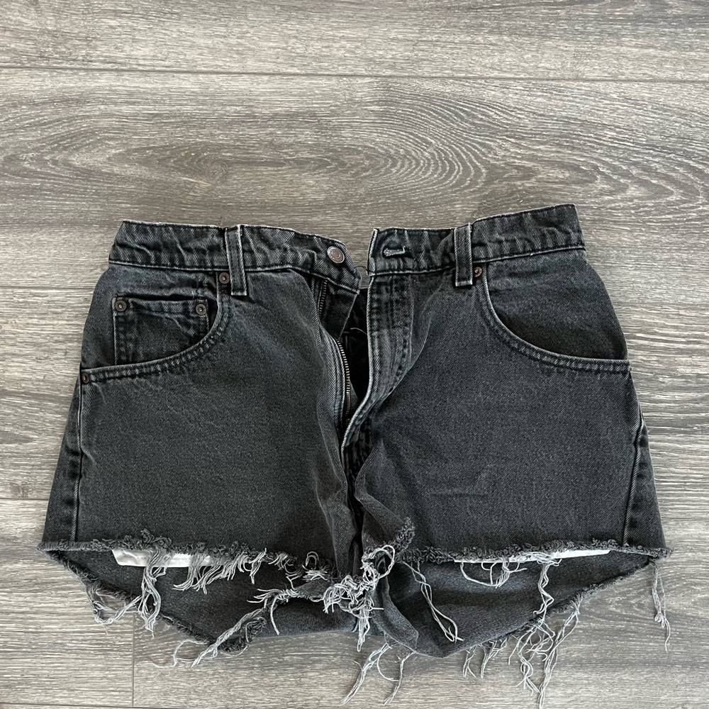 Vintage Levi’s black denim shorts
